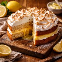 Lemon Filled Meringue Cake