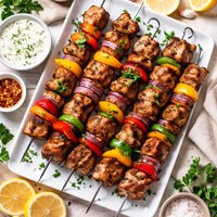 Lemon Garlic Pork Kebabs
