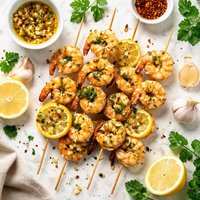 Lemon Garlic Shrimp Skewers