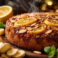 Lemon Ginger Almond Upside Down Cake