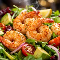 Lemon Glazed Jumbo Shrimp Salad