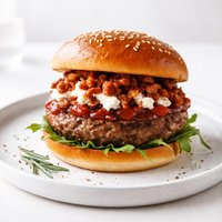 Lemon Goat Cheese Bacon Crumble Tomato Rosemary Jam Burger Rsc