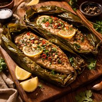 Lemon Grilled Fish in Banana Leaves