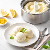 Lemon Ice Sherbet in Ice Cream Maker