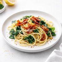 Lemon Linguine with Spinach and Crispy Prosciutto