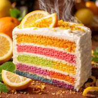 Lemon Orange Rainbow Cake