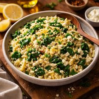 Lemon Orzo with Baby Spinach and Feta