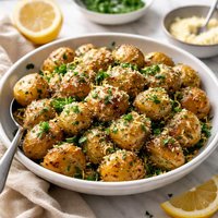 Lemon Parsley Potatoes with a Parmesan Cheese Crust