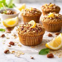Lemon Pecan Oatmeal Muffins