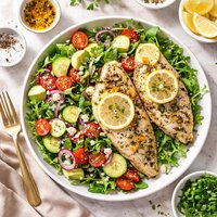 Lemon Pepper Fish with Garden Salad