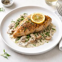 Lemon Pepper Tarragon Chicken with Sour Cream Mushroom and Wine