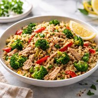 Lemon Pepper Tuna Quinoa Stir Fry