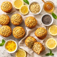 Lemon Poppy Seed Quinoa Muffins