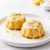 Lemon Poppy Seed Sour Cream Cakes