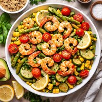 Lemon Shrimp with Fresh Vegetables