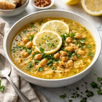 Lemon Soup with Garbanzo Beans
