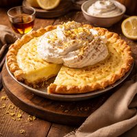 Lemon Vanilla Custard Pie W Brandied Whipped Cream