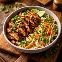 Lemongrass Chicken Over Noodles