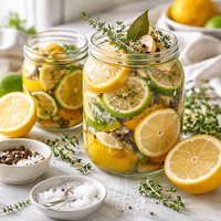 Lemons Limes with Vinegar Salt Brine
