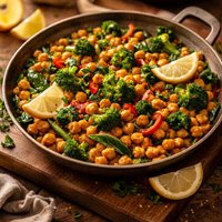 Lemony Chickpea Stir Fry Vegan and Yum