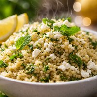 Lemony Couscous with Mint Dill and Feta