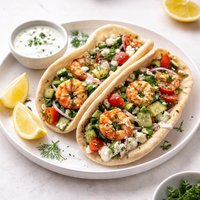 Lemony Herbed Shrimp Gyros with Ranch Tzatziki Rsc