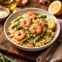 Lemony Risotto with Asparagus and Shrimp