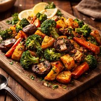 Lemony Roasted Butternut Squash Mushrooms Broccoli Carrots