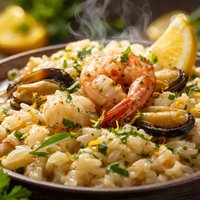 Lemony Seafood Risotto with Tarragon