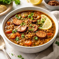 Lentil and Smoked Sausage Soup North African