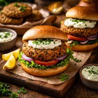Lentil Chickpea Burgers W Coriander Cream No Nuts