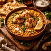 Lentil Dhal with Roasted Garlic
