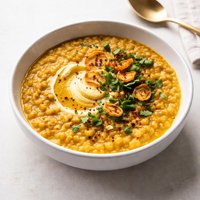 Lentil or Split Pea Dal with Garlic Butter