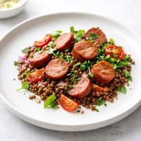 Lentil Salad with Smoked Sausage