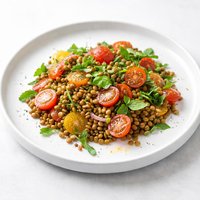 Lentil Salad with Tomatoes Dill and Basil