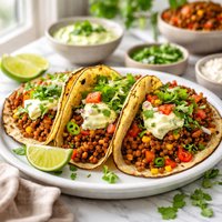 Lentil Tacos with Avocado Sour Cream