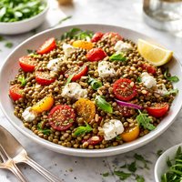 Lentil Tomato and Goat Cheese Salad