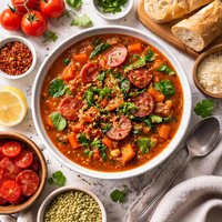 Lentil Tomato Chorizo Soup