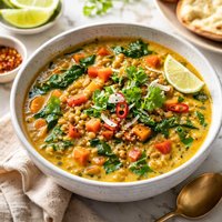 Lentil Vegetable Coconut Curry Soup