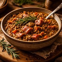 Lentils with Ham and Rosemary