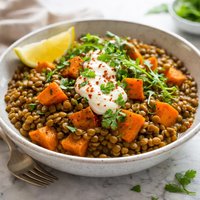 Lentils with Sweet Potatoes