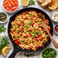 Leo Lox Eggs and Onions My Version with Red Bell Peppers