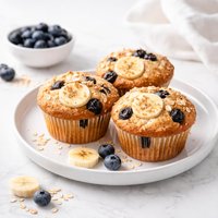 Light Banana Blueberry Muffins