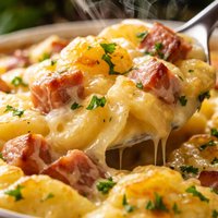 Light Scalloped Potatoes and Ham