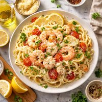 Light Seafood Pasta Alfredo