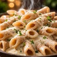 Light Whole Wheat Pasta with Creamy White Cheese Sauce