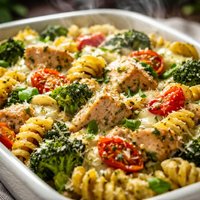 Lighter Fare Turkey Pesto Casserole