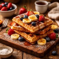 Lighter French Toast Waffles