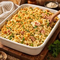 Lighter Ham Noodle Casserole