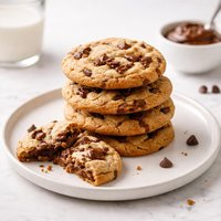 Lighter Nutella Chocolate Chip Cookies